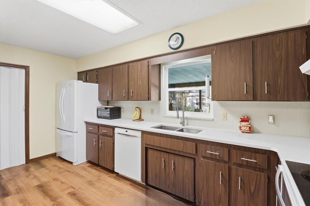 Interior, Kitchen, Wood Texture Flooring