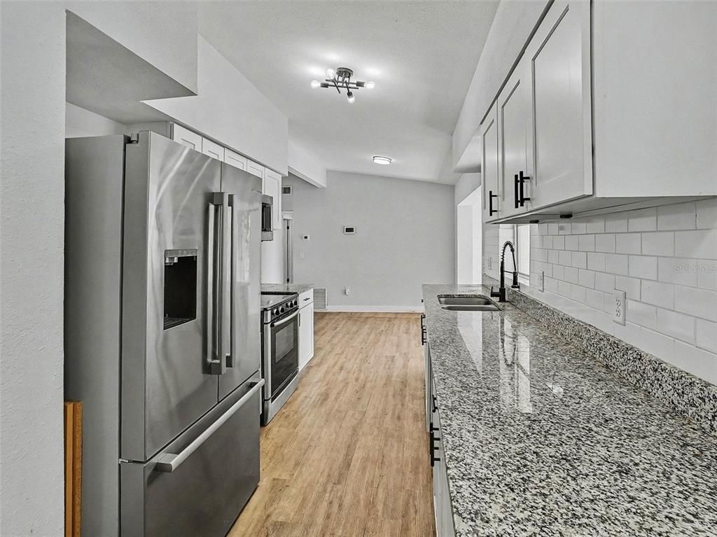 Interior, Kitchen, Stainless Steel Appliances, Wood Texture Flooring
