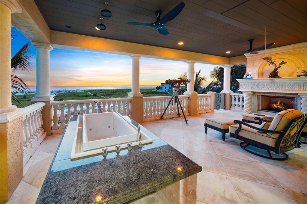 Exterior, Fireplace, Recessed Lighting, Water