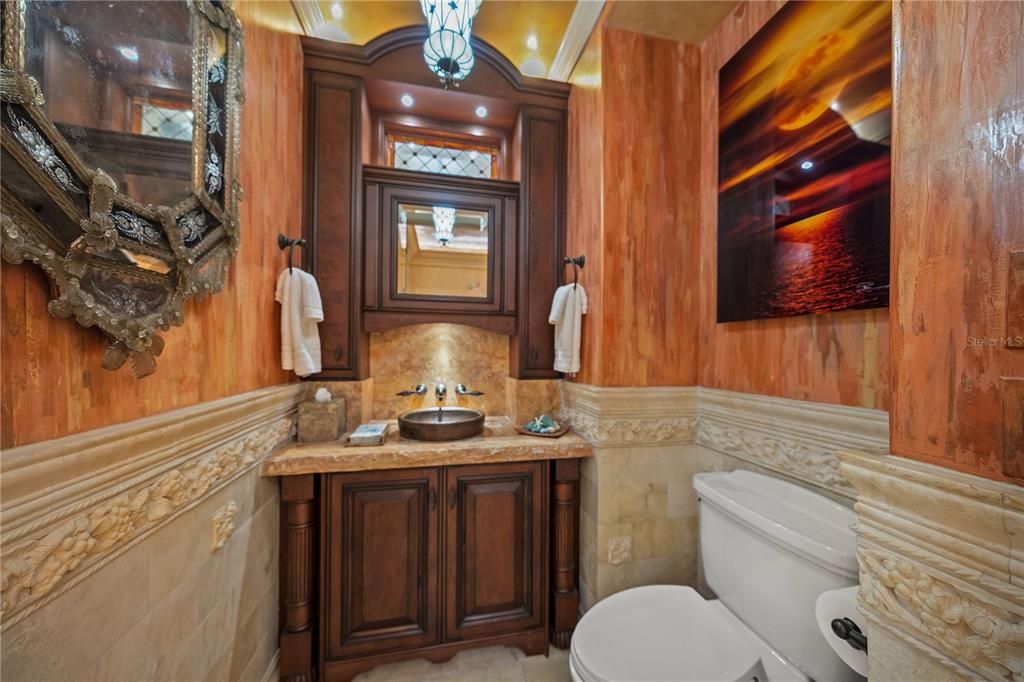 Bathroom, Interior, Recessed Lighting, Wooden Walls