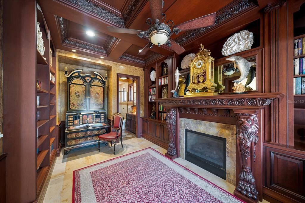Fireplace, Interior, Recessed Lighting, Wooden Beams, Wooden Ceilings