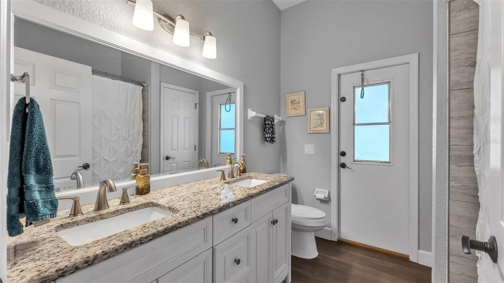Bathroom, Dual Sink Vanities, Interior, Wood Texture Flooring