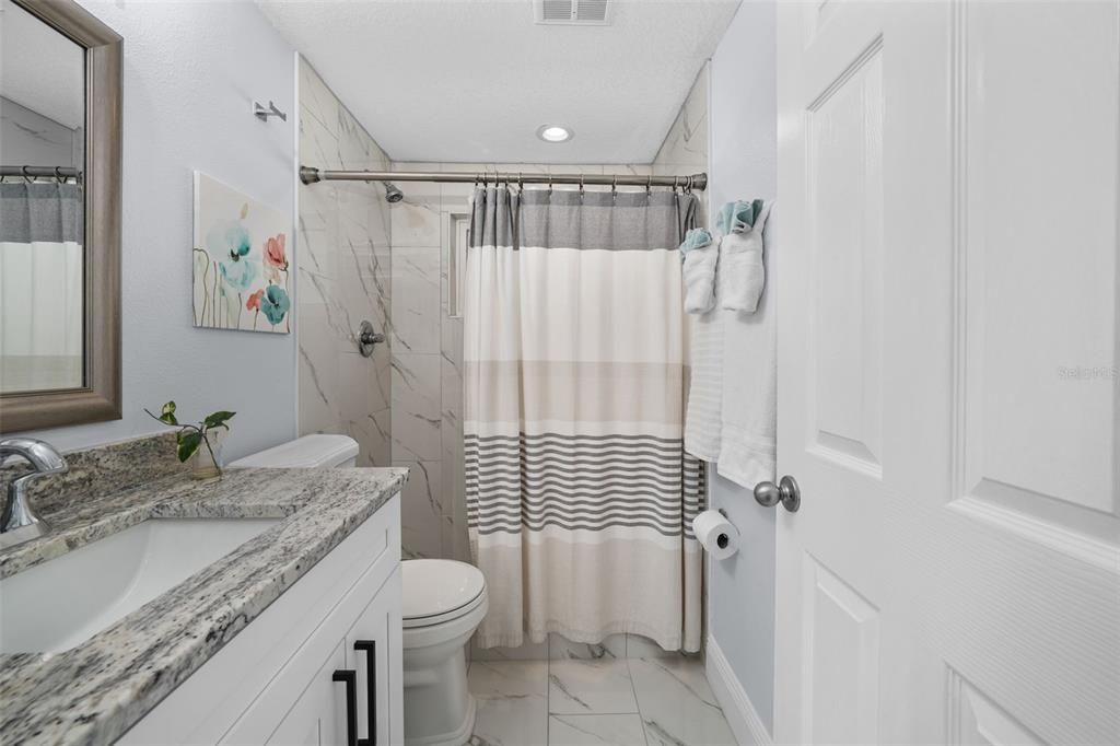 Bathroom, Interior, Marble, Marble Walls, Recessed Lighting