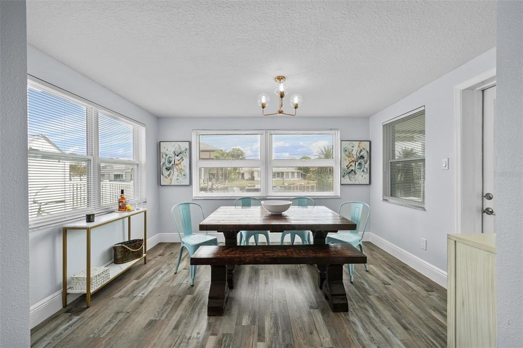 Chandelier, Dining room, Interior, Wood Texture Flooring