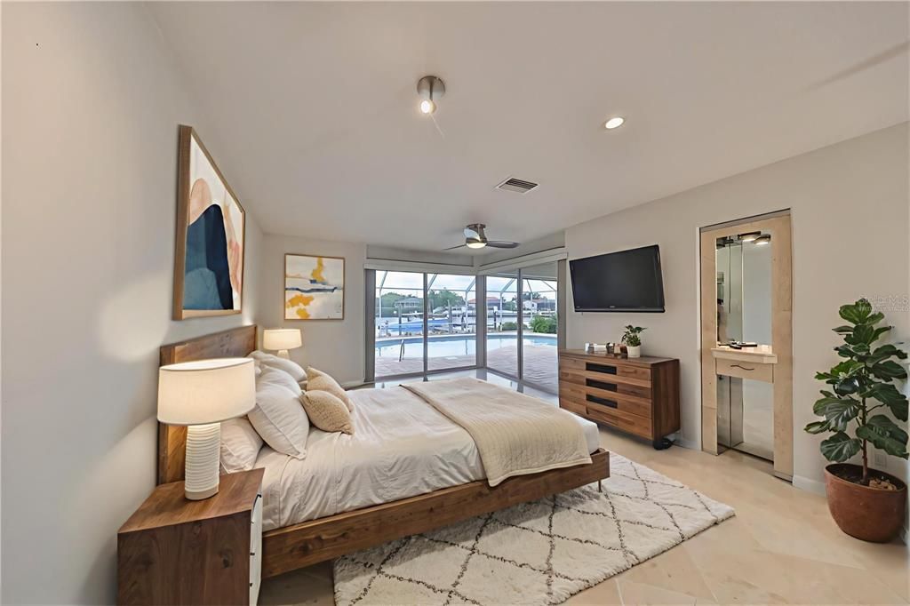 Bedroom, Interior, Recessed Lighting, Water