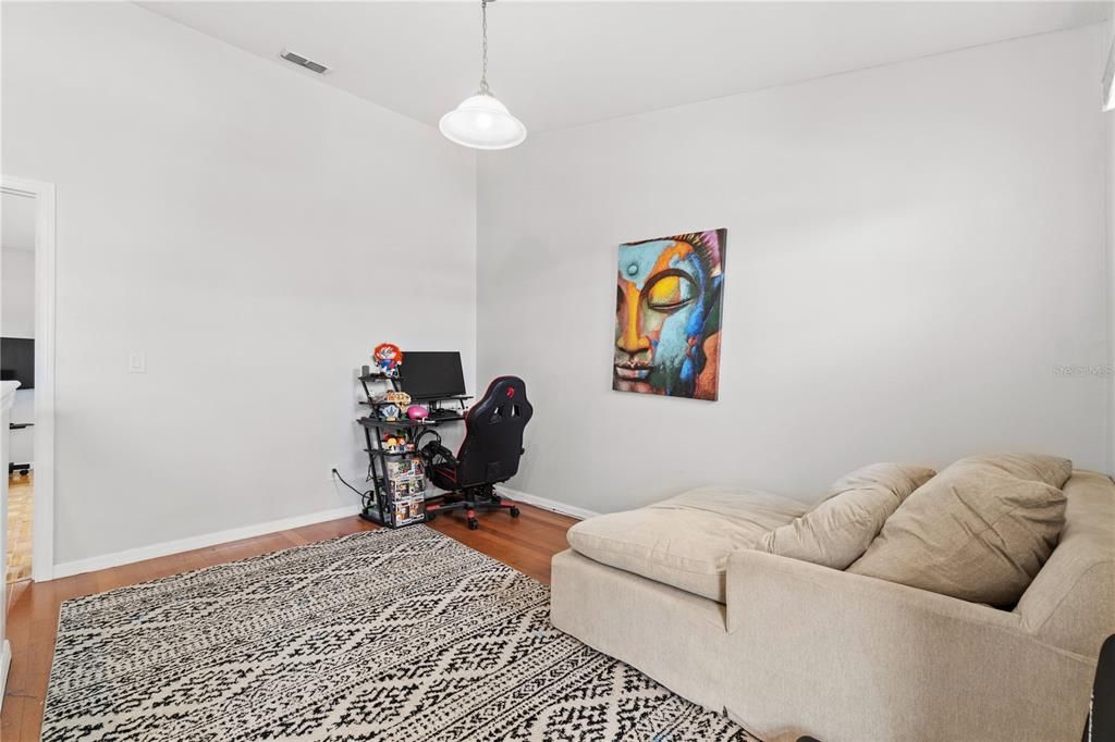 Home Office, Interior, Pendant Lights, Wood Texture Flooring