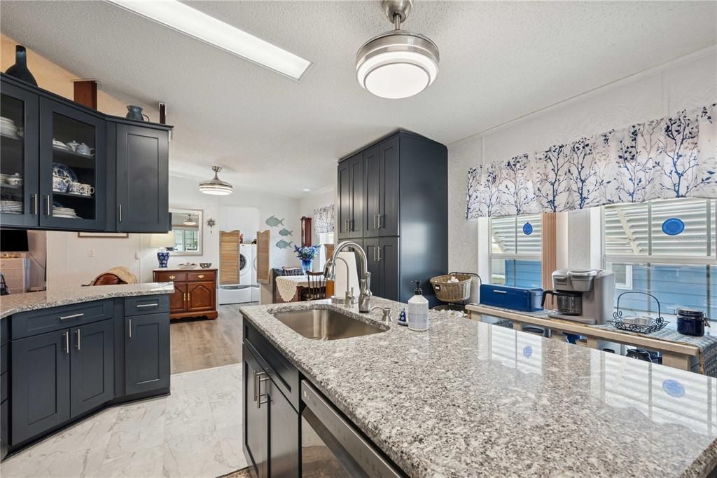 Interior, Kitchen, Marble, Pendant Lights