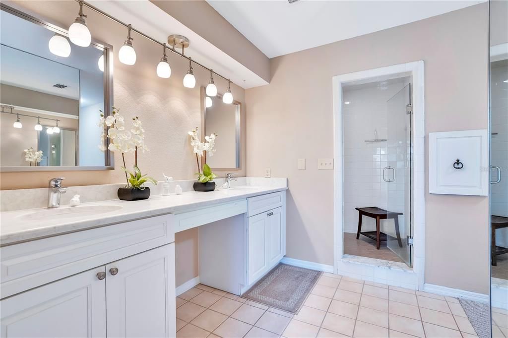 Bathroom, Dual Sink Vanities, Glass Shower, Interior