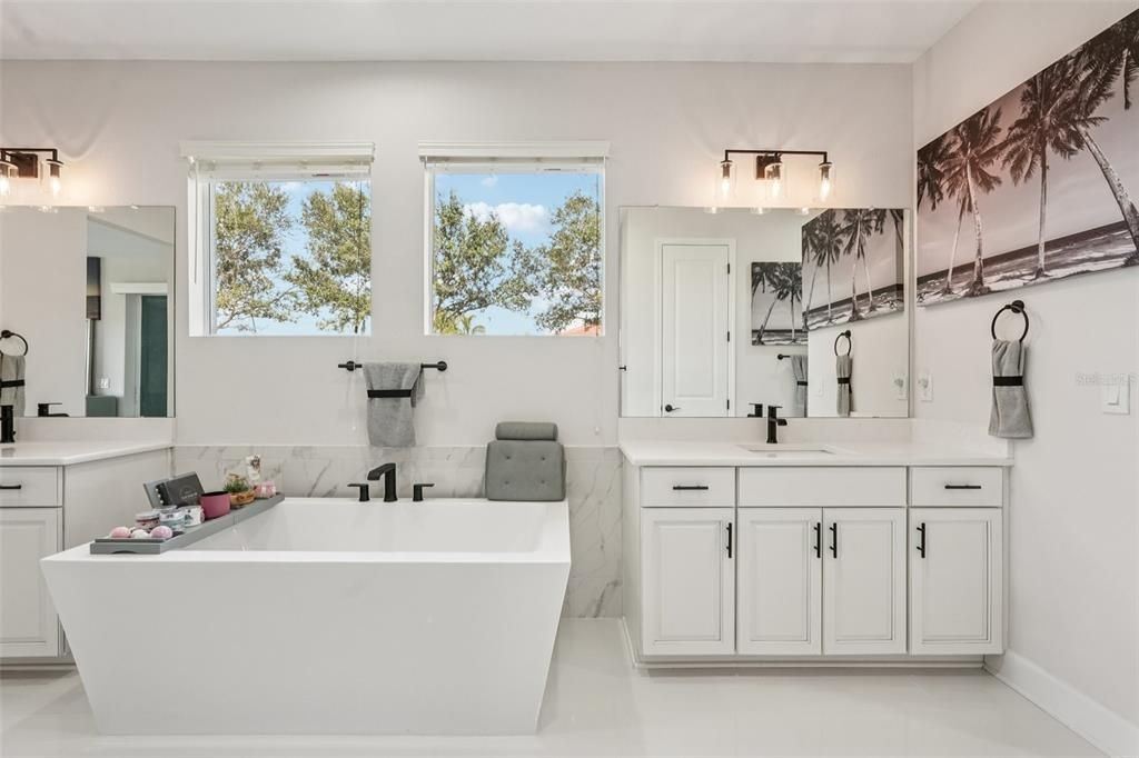 Bathroom, Dual Sink Vanities, Free Standing Baths, Interior