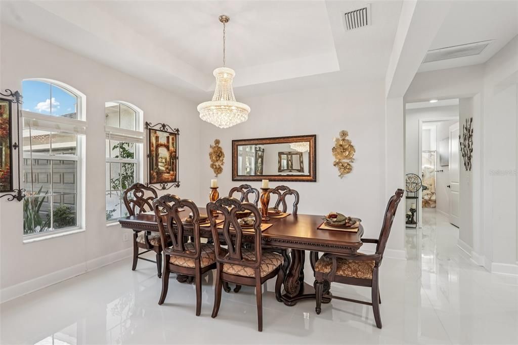 Chandelier, Dining room, Interior, Marble