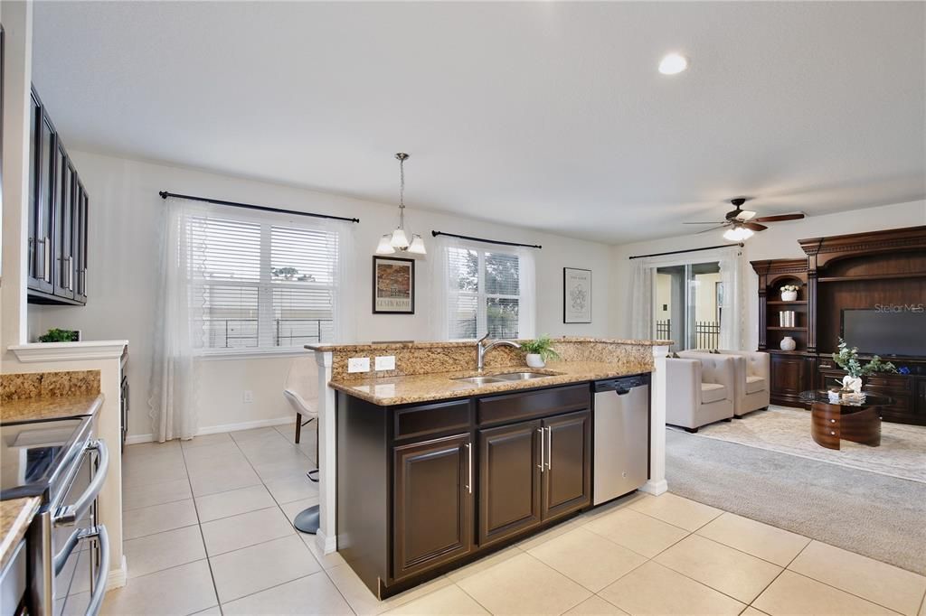 Interior, Kitchen, Living room, Pendant Lights, Recessed Lighting