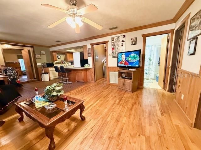 Interior, Kitchen, Living room, Wood Texture Flooring