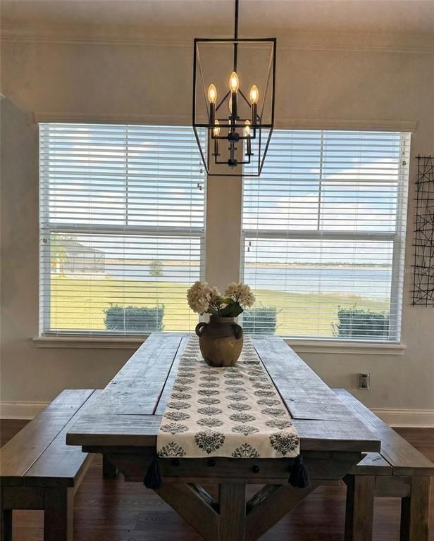 Chandelier, Dining room, Interior, Wood Texture Flooring