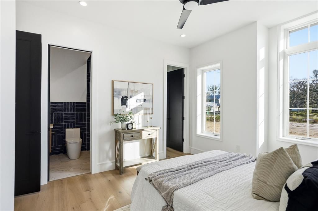 Bathroom, Bedroom, Interior, Recessed Lighting, Wood Texture Flooring