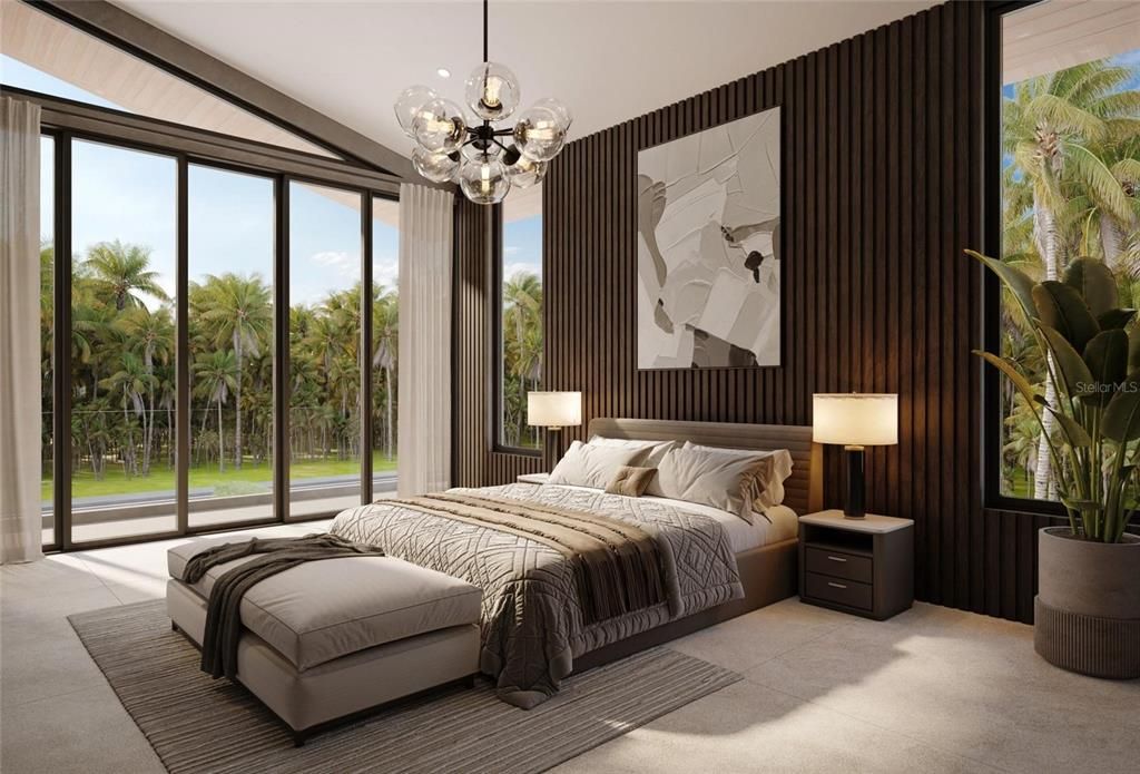 Bedroom, Interior, Pendant Lights