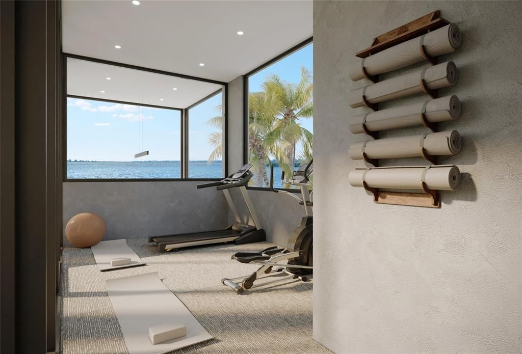 Fitness Equipment, Interior, Recessed Lighting, Water