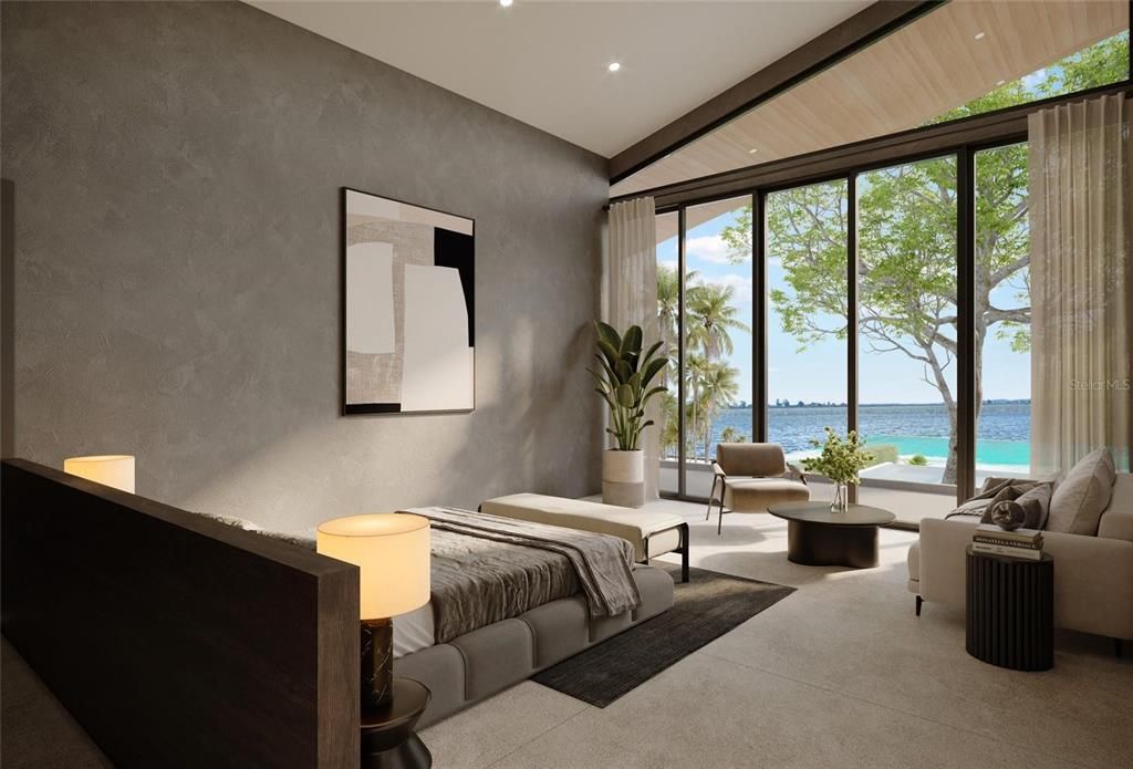 Bedroom, Interior, Recessed Lighting, Water