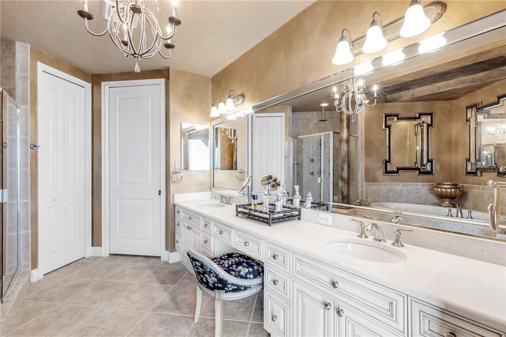 Bathroom, Chandelier, Dual Sink Vanities, Interior