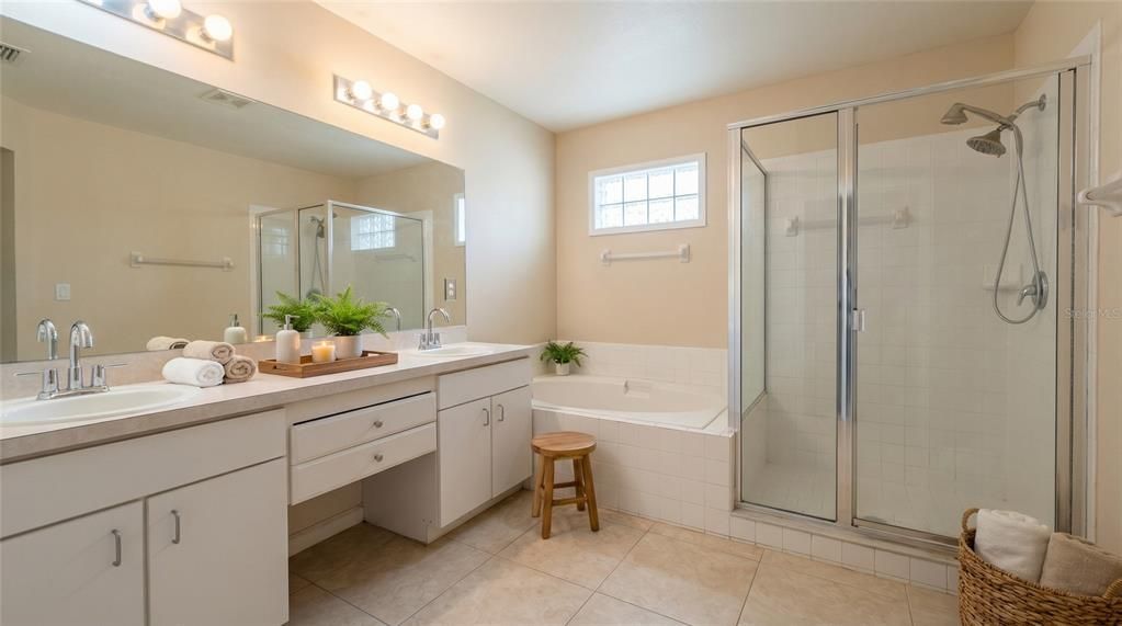 Bathroom, Dual Sink Vanities, Glass Shower, Interior