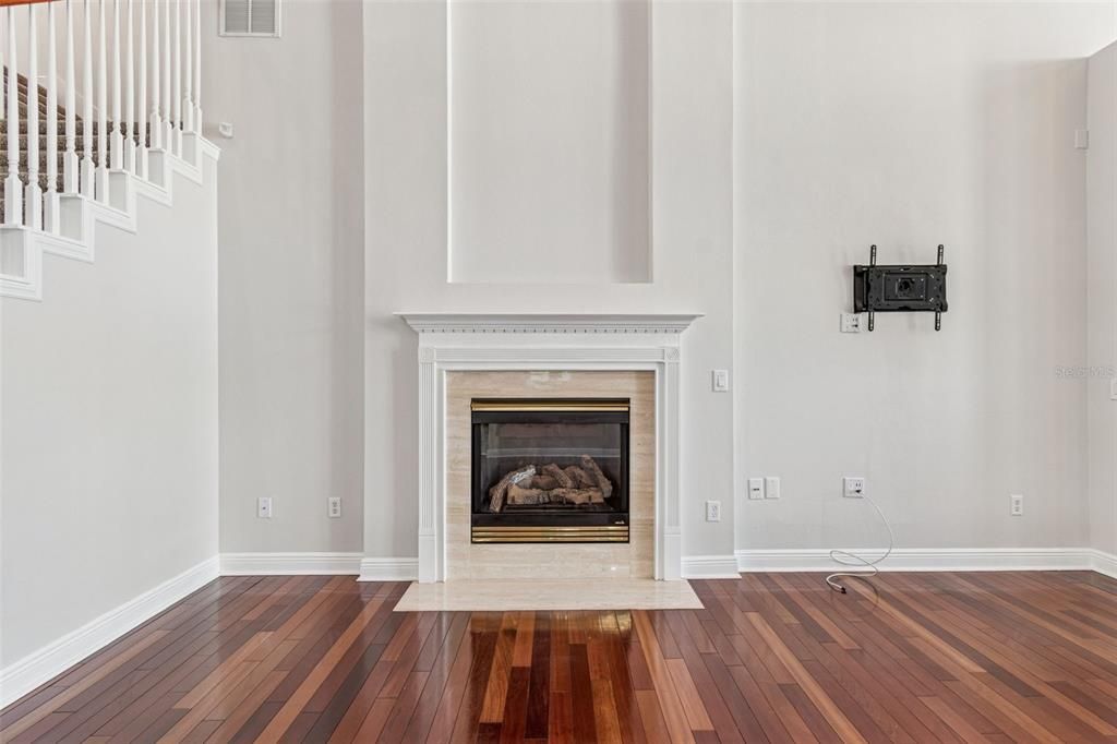Fireplace, Interior, Wood Texture Flooring