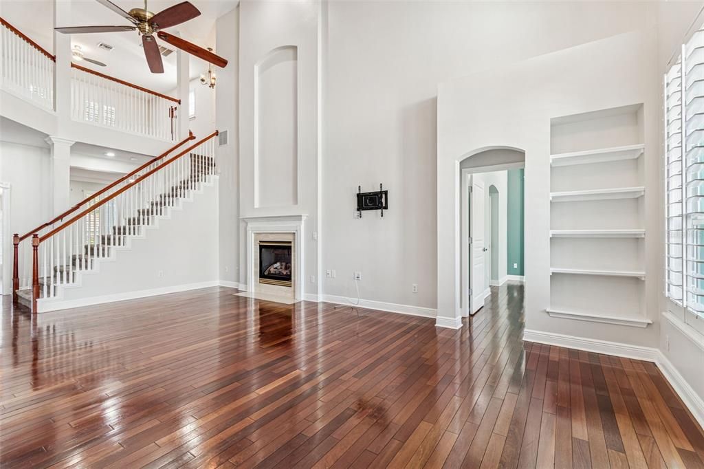 Fireplace, Interior, Wood Texture Flooring