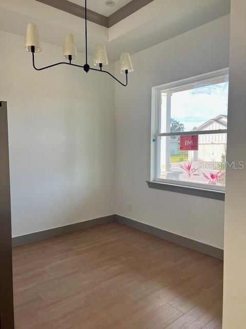Empty room, Interior, Pendant Lights, Wood Texture Flooring