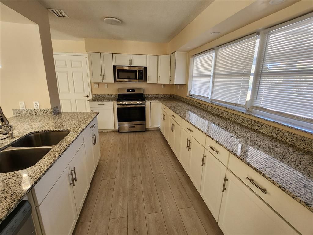 Interior, Kitchen, Stainless Steel Appliances, Wood Texture Flooring