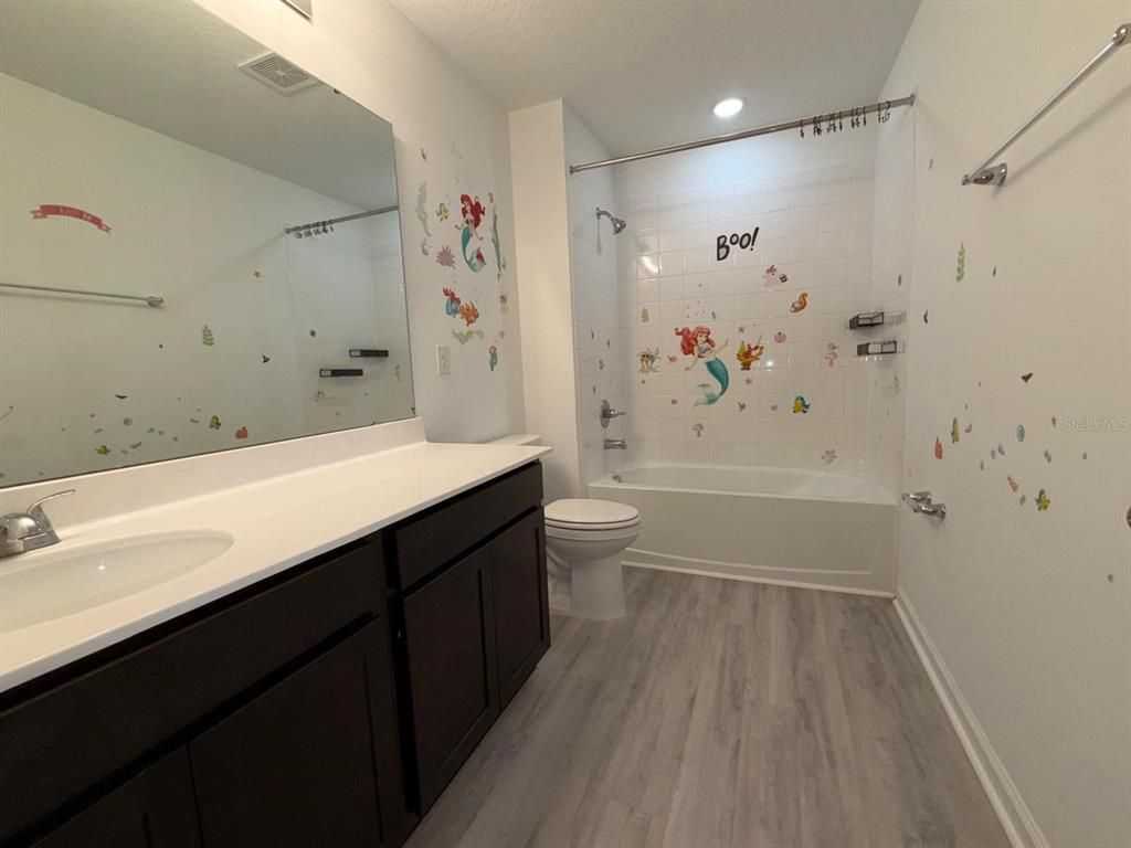 Bathroom, Interior, Recessed Lighting, Wood Texture Flooring