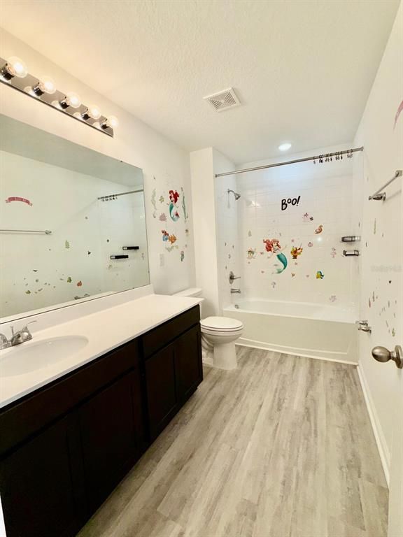 Bathroom, Interior, Recessed Lighting, Wood Texture Flooring
