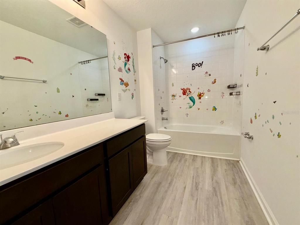 Bathroom, Interior, Recessed Lighting, Wood Texture Flooring