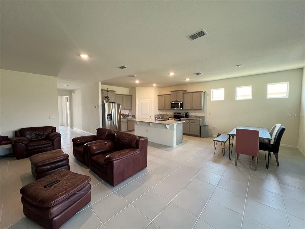 Dining room, Interior, Kitchen, Living room, Recessed Lighting, Stainless Steel Appliances