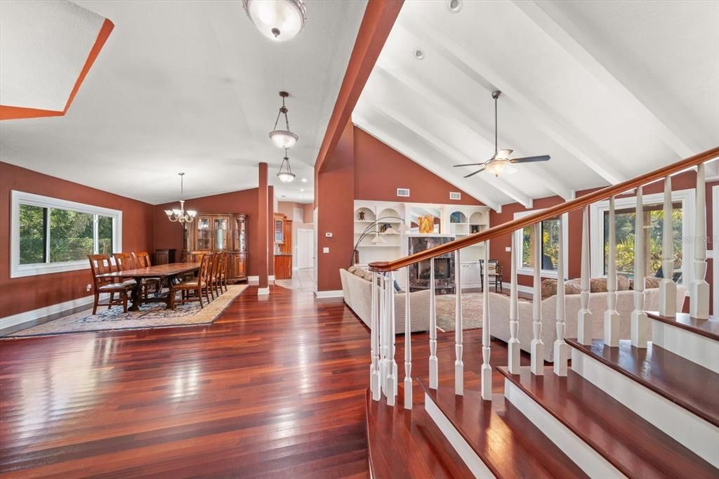 Chandelier, Dining room, Interior, Wood Texture Flooring
