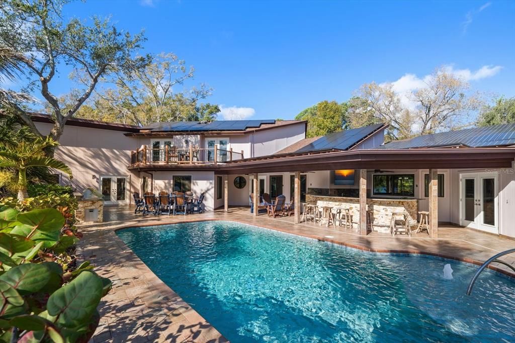 Exterior, Pool, Solar Panels