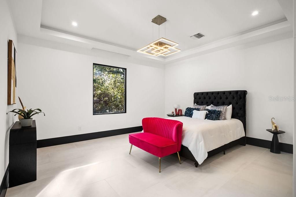Bedroom, Interior, Pendant Lights, Recessed Lighting