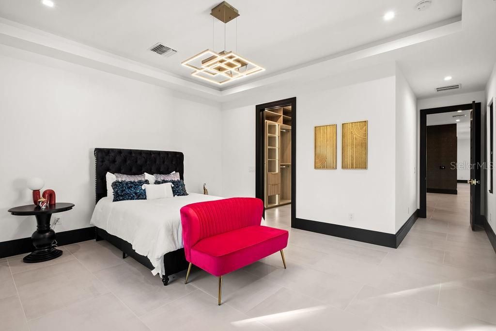 Bedroom, Interior, Pendant Lights, Recessed Lighting