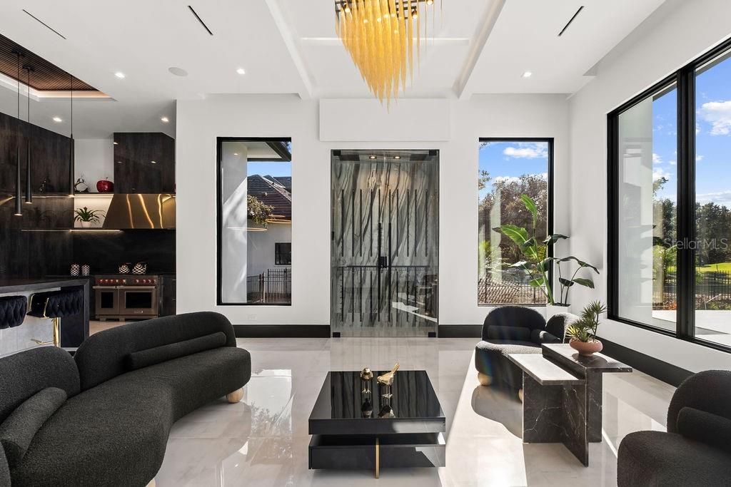 Interior, Living room, Recessed Lighting