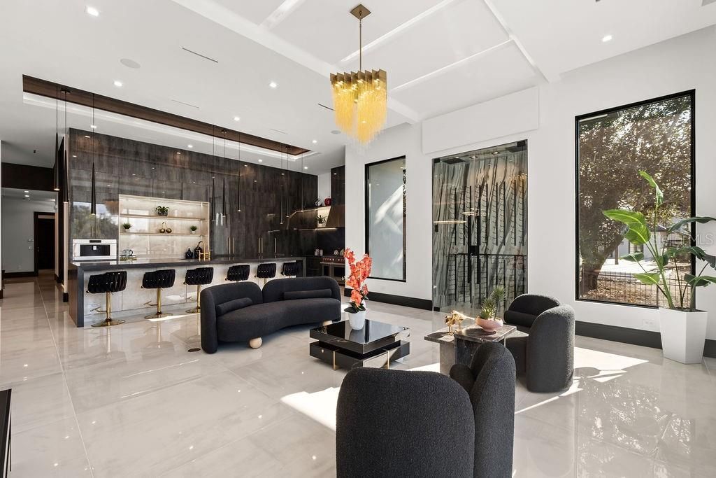 Interior, Kitchen, Living room, Pendant Lights, Recessed Lighting