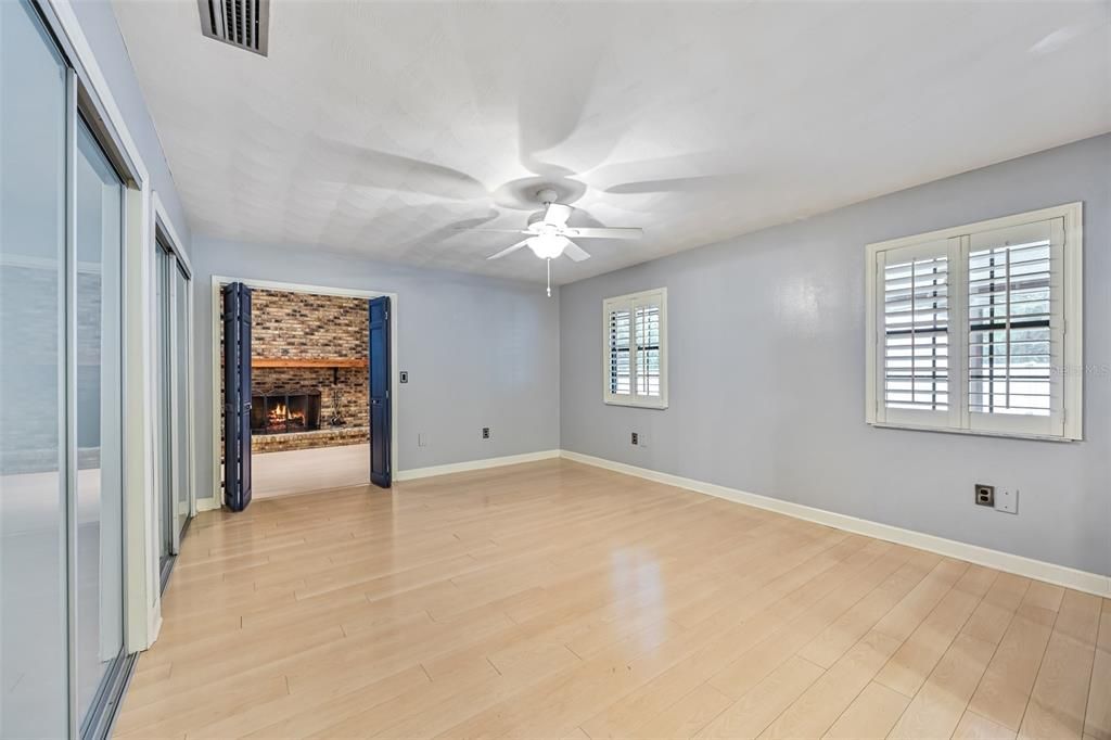 Empty room, Fireplace, Interior, Wood Texture Flooring