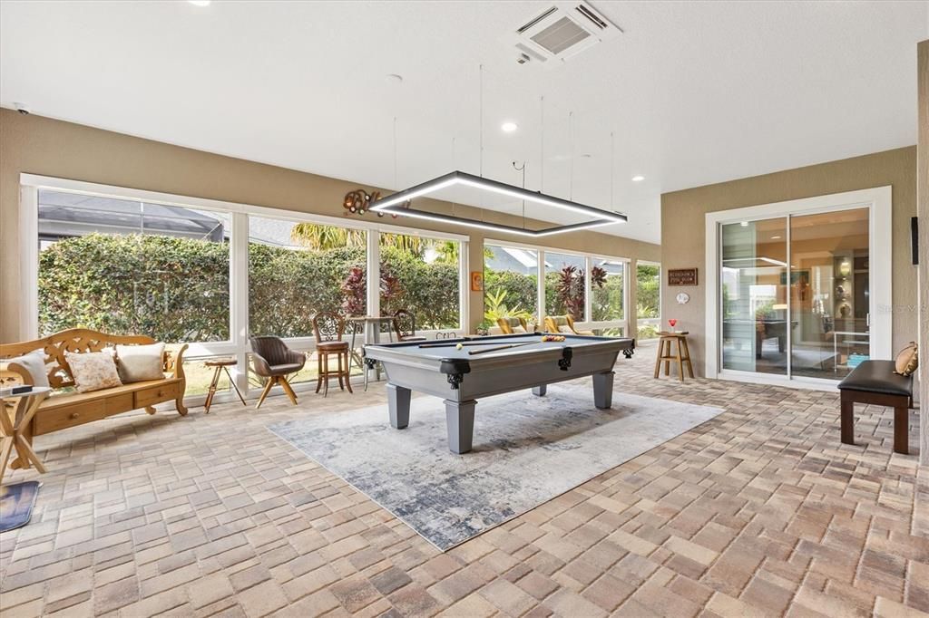 Billiard Table, Game Room, Interior, Pendant Lights, Recessed Lighting
