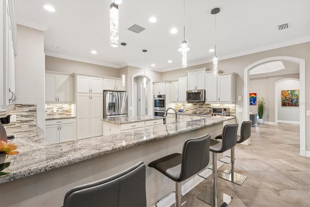 Interior, Kitchen, Pendant Lights, Recessed Lighting, Stainless Steel Appliances