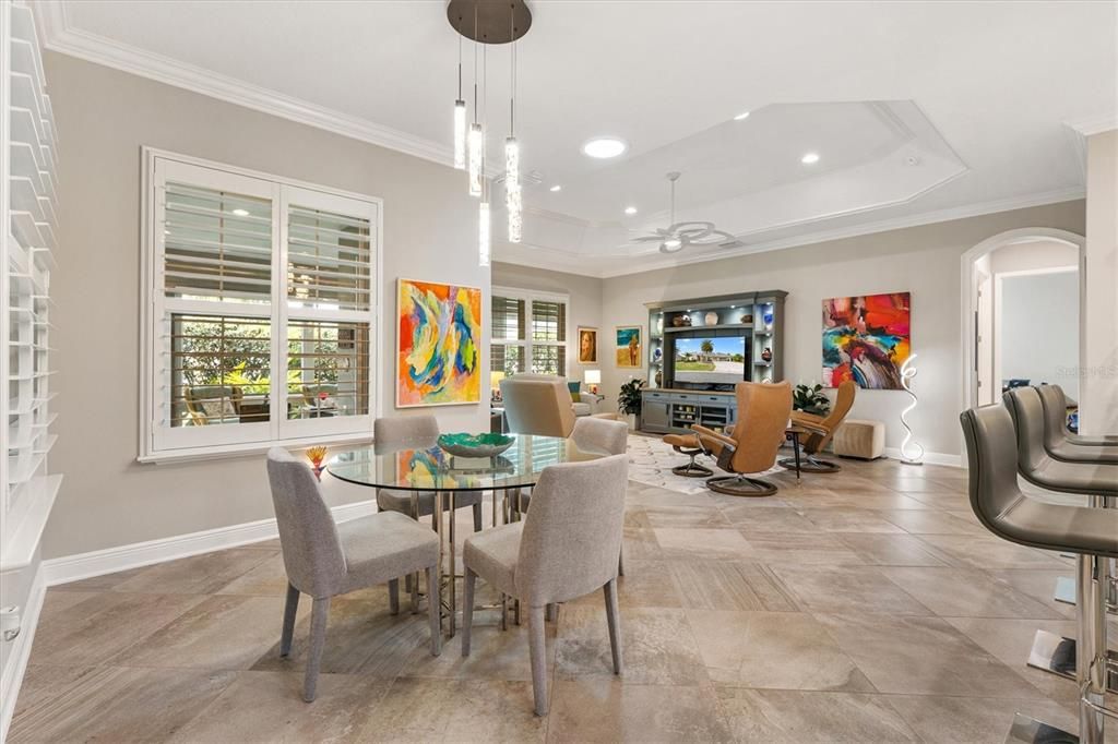 Dining room, Interior, Living room, Pendant Lights, Recessed Lighting