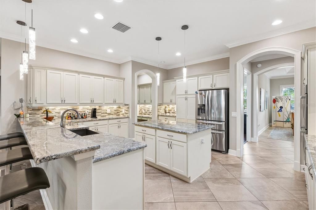 Interior, Kitchen, Pendant Lights, Recessed Lighting, Stainless Steel Appliances