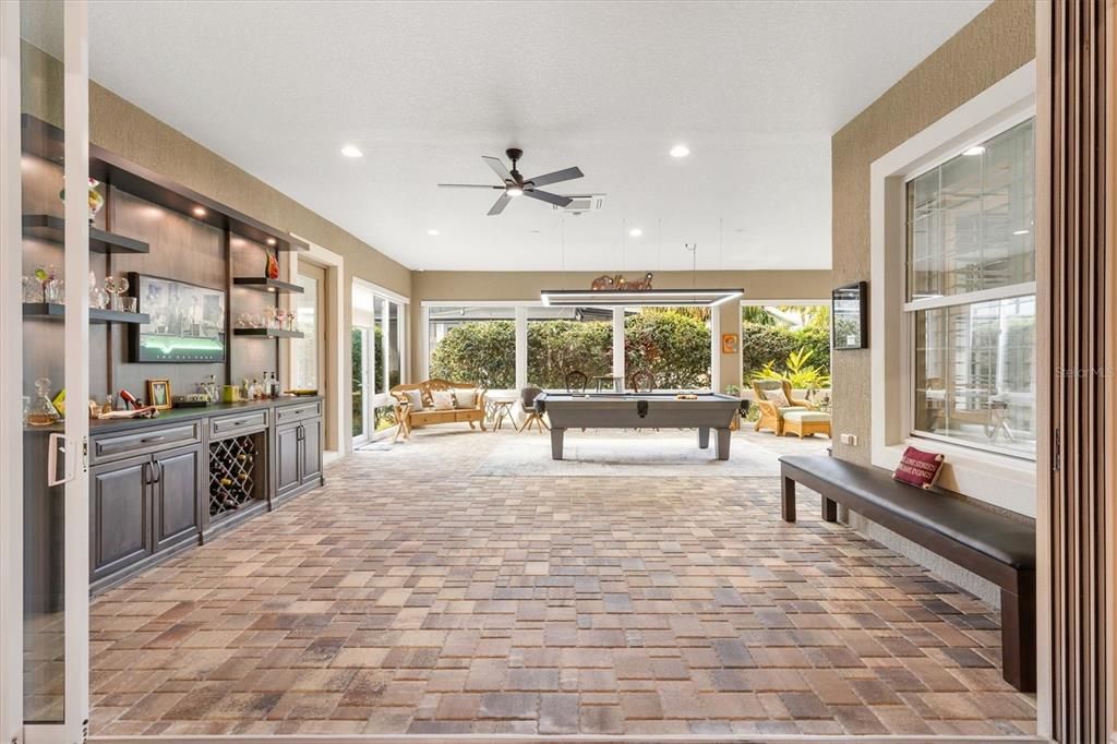Billiard Table, Game Room, Interior, Pendant Lights, Recessed Lighting