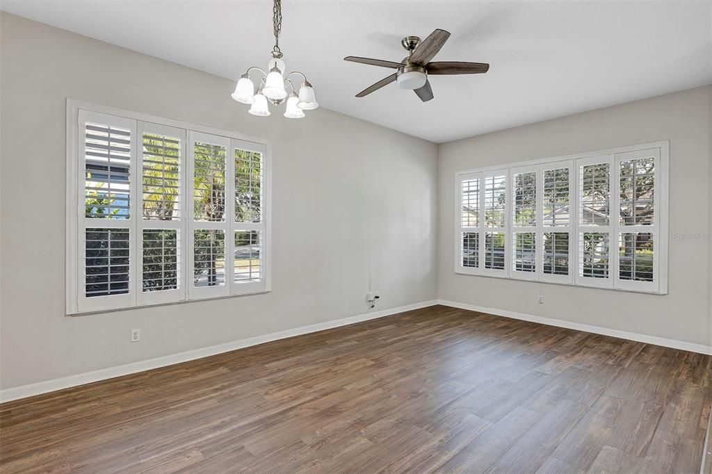 Empty room, Interior, Pendant Lights, Wood Texture Flooring