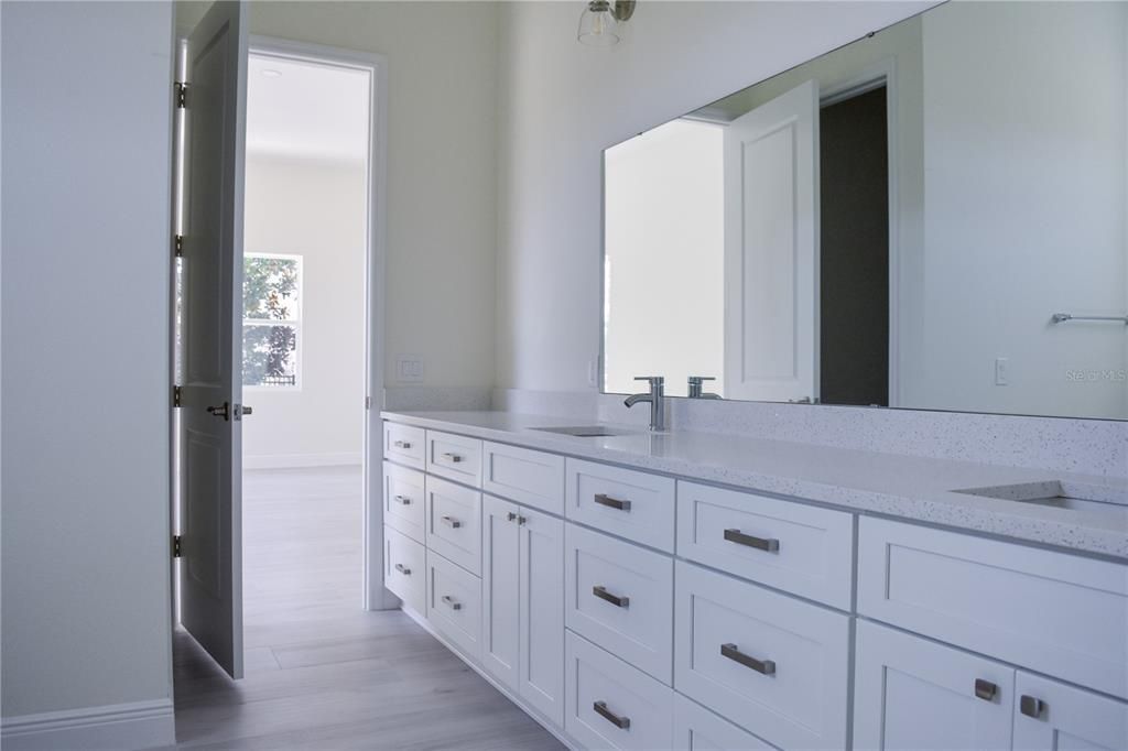 Bathroom, Dual Sink Vanities, Interior, Wood Texture Flooring