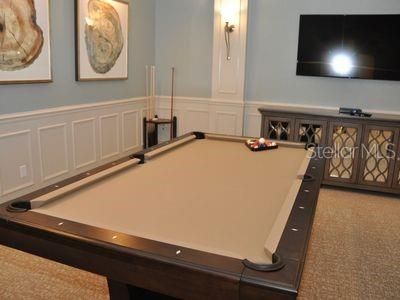 Billiard Table, Game Room, Interior, Recessed Lighting
