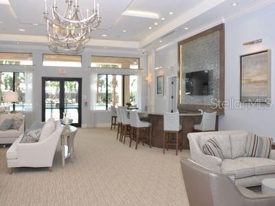 Chandelier, Dining room, Interior, Living room, Recessed Lighting, Stone Walls