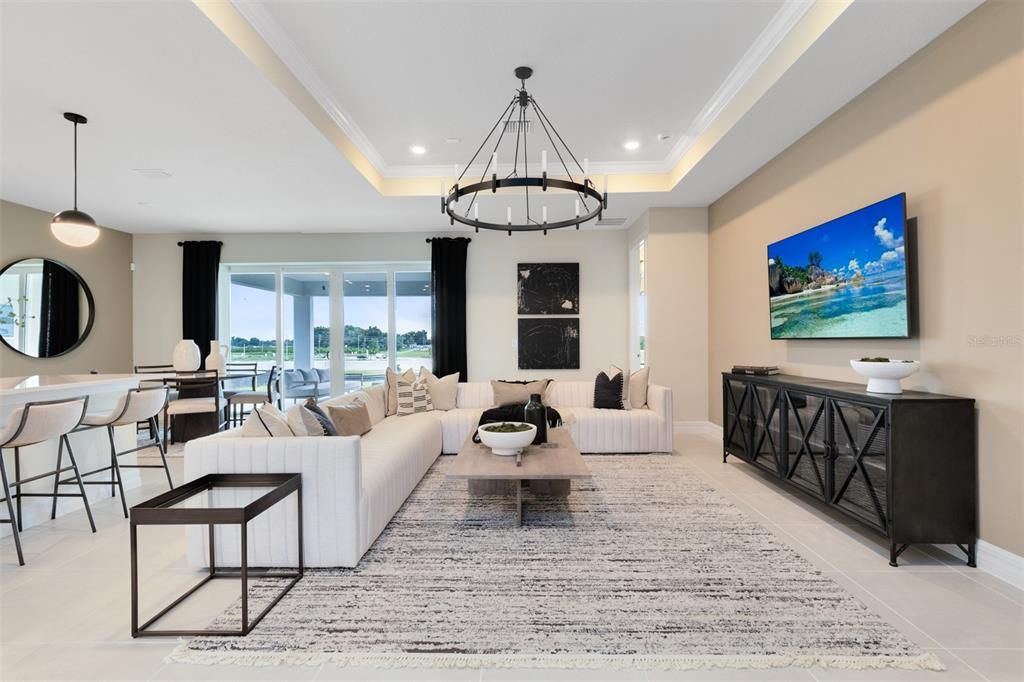 Dining room, Interior, Living room, Pendant Lights, Recessed Lighting