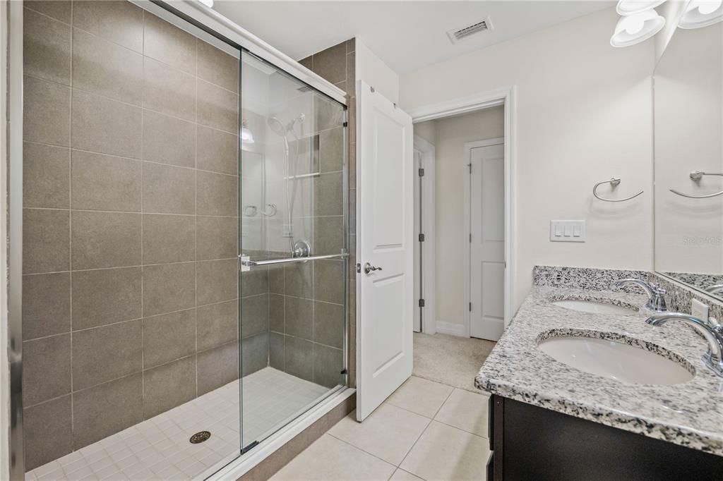 Bathroom, Dual Sink Vanities, Glass Shower, Interior