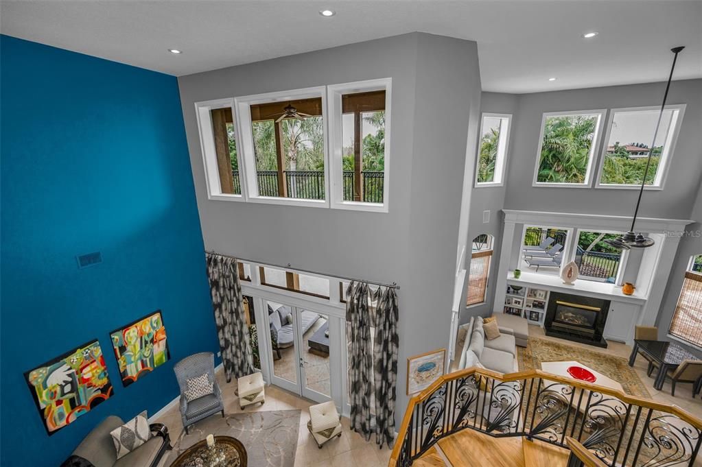 Fireplace, Interior, Living room, Recessed Lighting